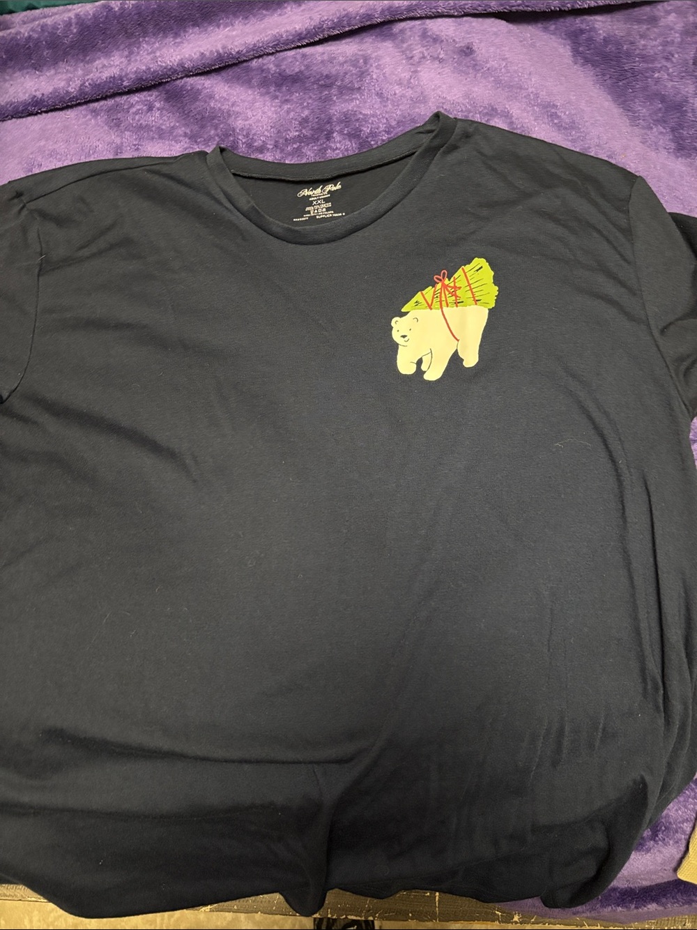 Black Men’s Graphic Tee with Yellow Bear Print